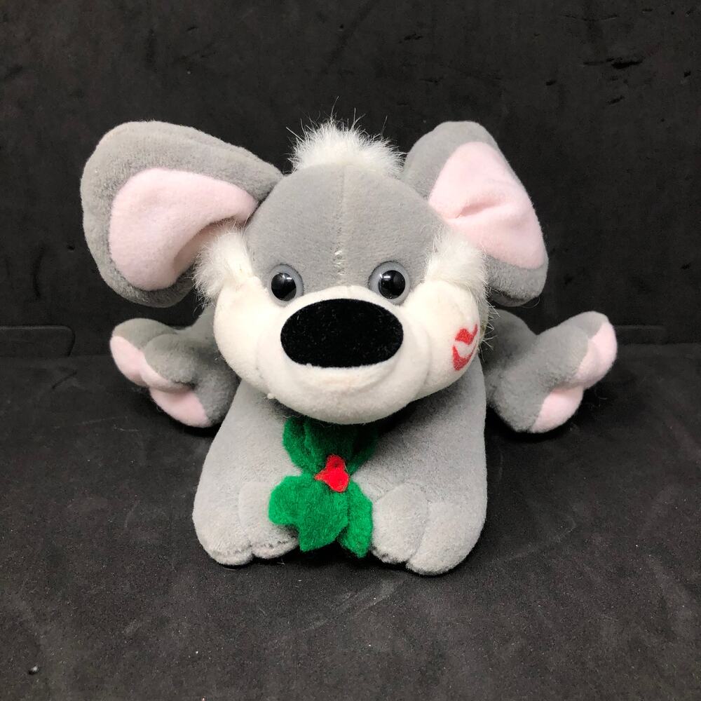 Dakin Vintage Christmas Mouse Plush 5" 1993 Kissmas Mousages Holly Diaper